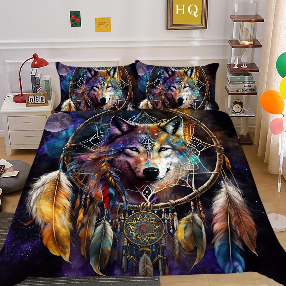 3D Wolf Printing Bedding Set Cover Single Size Microfiber Bedspreads Teen Fashion High Quality Home Textiles