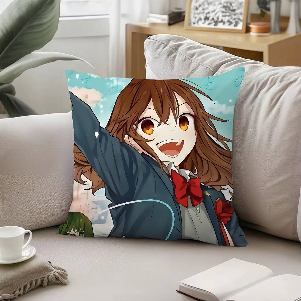 Anime Hhorimiya Throw Pillow Covers Pattern Cushion Cover Suitable For Sofa Bedroom Car Pillow Cover