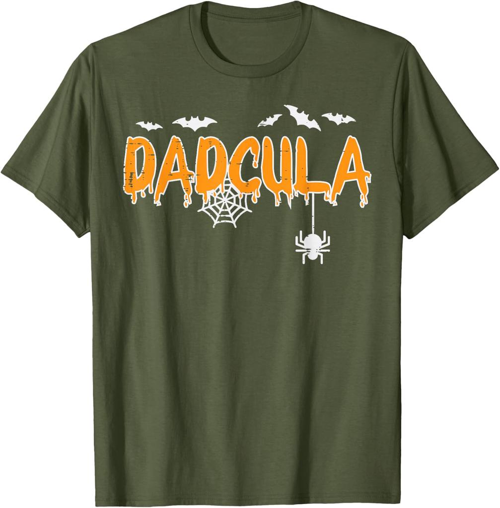 Mom Dad Print Matching Halloween Couple Tshirts Vintage Short Sleeve Unisex Unisex Spooky Season Halloween Tshirts Tops