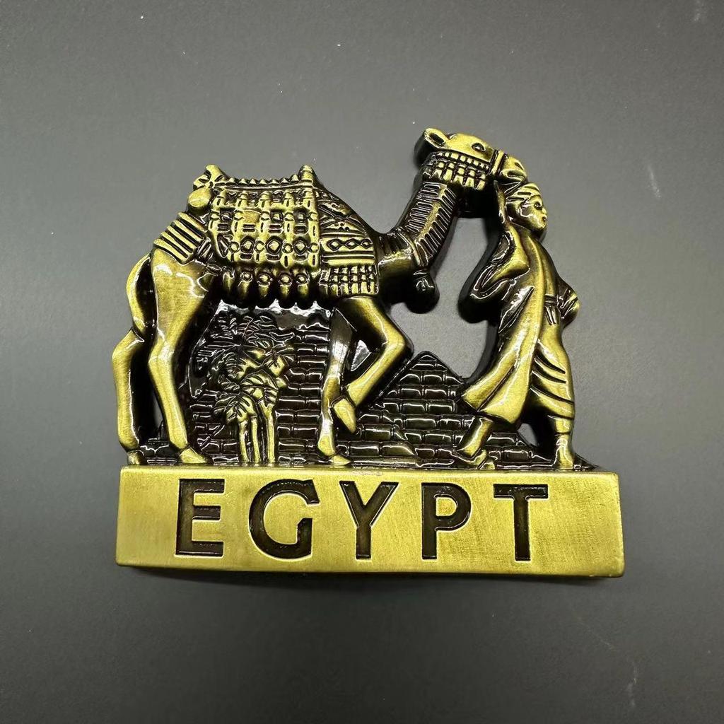 Hand-Painted Egypt Pyramids & Sphinx Resin Fridge Magnet - Tourist Souvenir. Free Shipping!