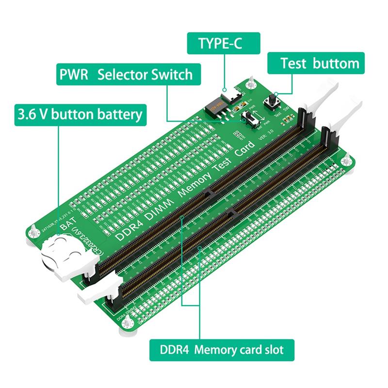 AD23-DDR4 Memory Tester With Long Latch, With LED Indicators For Desktop Computer Parts