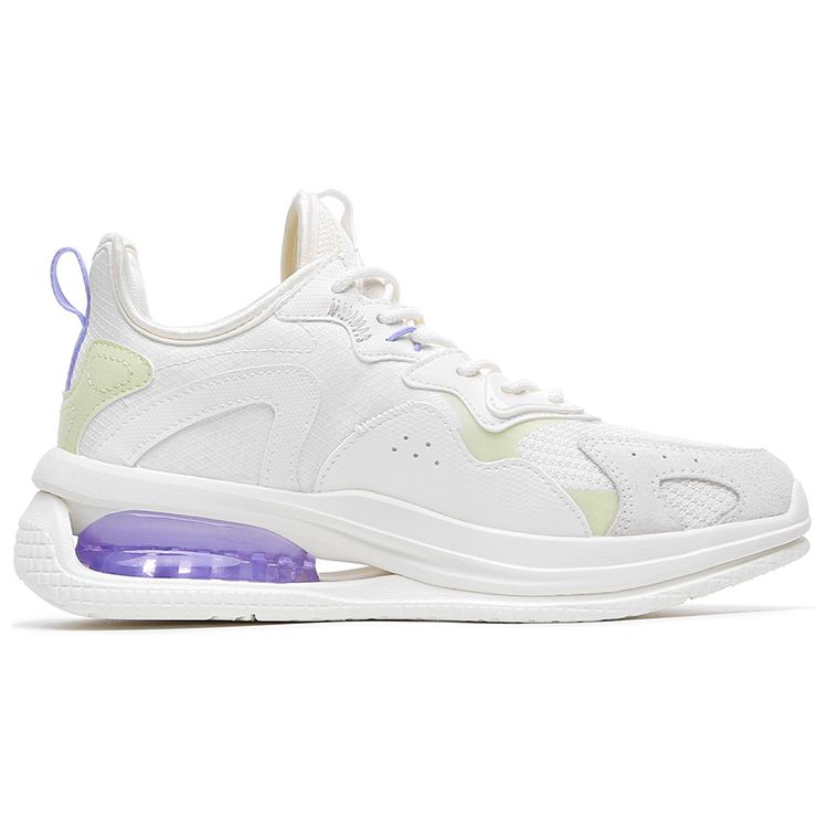 Anta Zapatillas Deportivas Casuales de Caña Baja con Absorción de Impactos Antideslizantes Resistentes al Desgaste para Mujer Blanco Morado 122138812-2