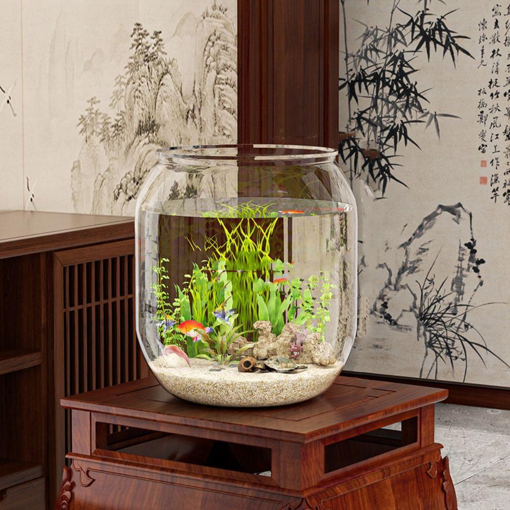 

Plastic Landscape Fish Tank Ultra Clear Turtle Tank Ornament Fish Bowl Flowerpot S прозрачный