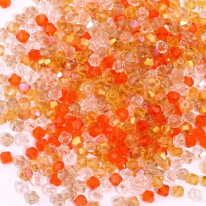 200 Pièces 4MM Perles de Verre Forme Cônes Cristaux Facettés pour la Fabrication de Bijoux Bracelet Collier Boucles d'Oreilles Perles DIY