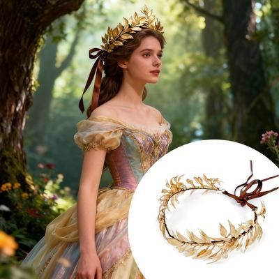 Adjustable Greek Laurel Crown Gold Elven Circlet  for King Men Adult Renaissance Toga Cospay