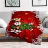 Christmas Greeting Card with Cute CharactersBlanket Flannel Throw Blanket for Sofa, Bed, Travel, Camping, Office, Couch, Chair, And Bed Gift