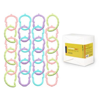 Dotoring Ring Teether Add Box 24 Pieces, Certified In 4 Countries In Europe, USA and Japan, Small Muscle Development Toy