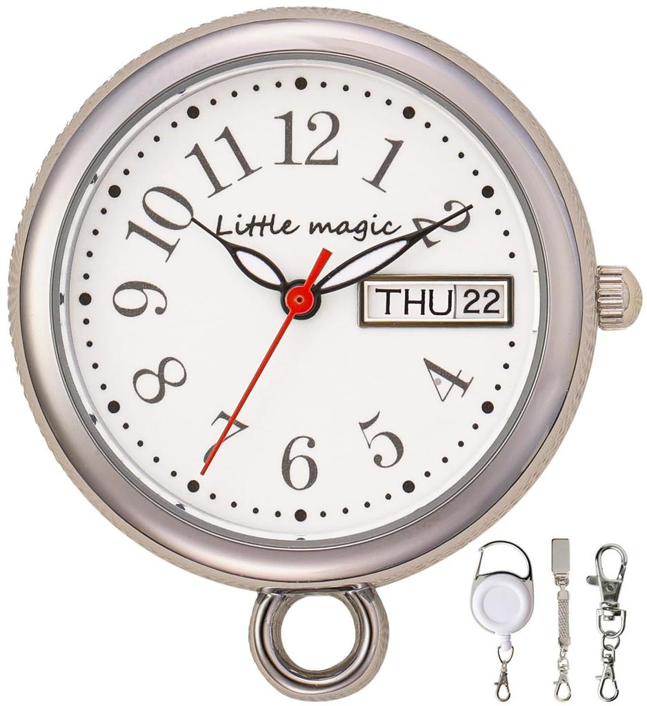 [Exciting Like an Accessory] Nurse Watch [Secure Reel] [Calendar] Cute Nurse Watch, Glow-in-the-Dark Nurse Watch, Pocket Watch, Keychain [Little