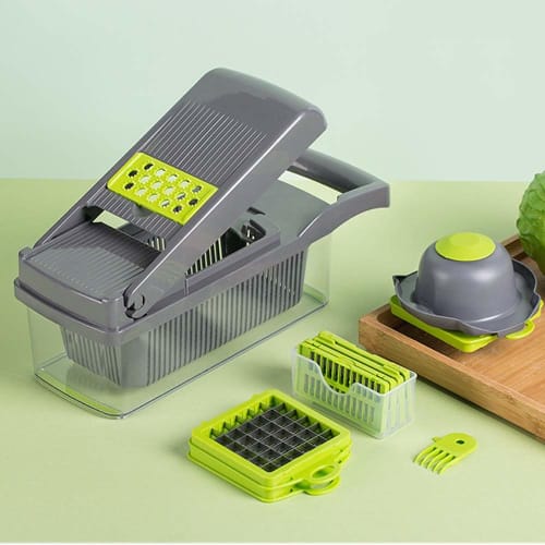 BLBO Onion Chopper, Vegetable Cutter, Multifunctional Mandoline Slicer, Dicer with Draining Basket and Container