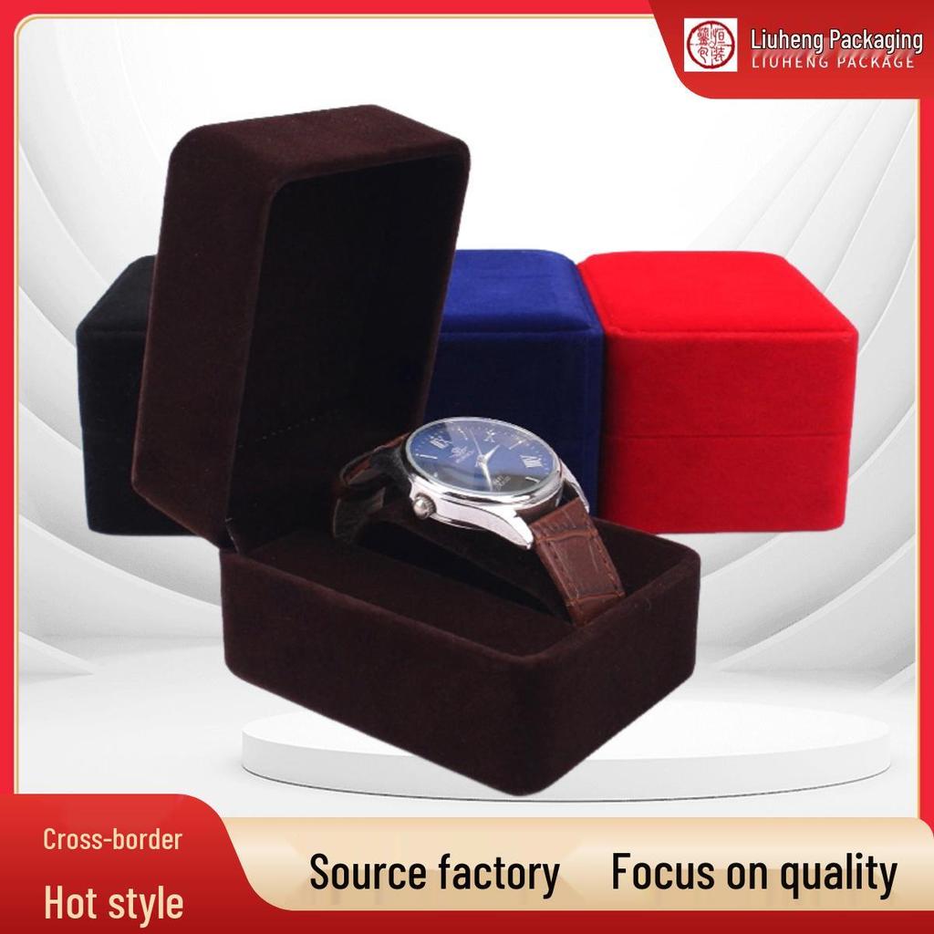 Velvet Light Luxury Single Watch Box, High-End Black Packaging for Business Watches