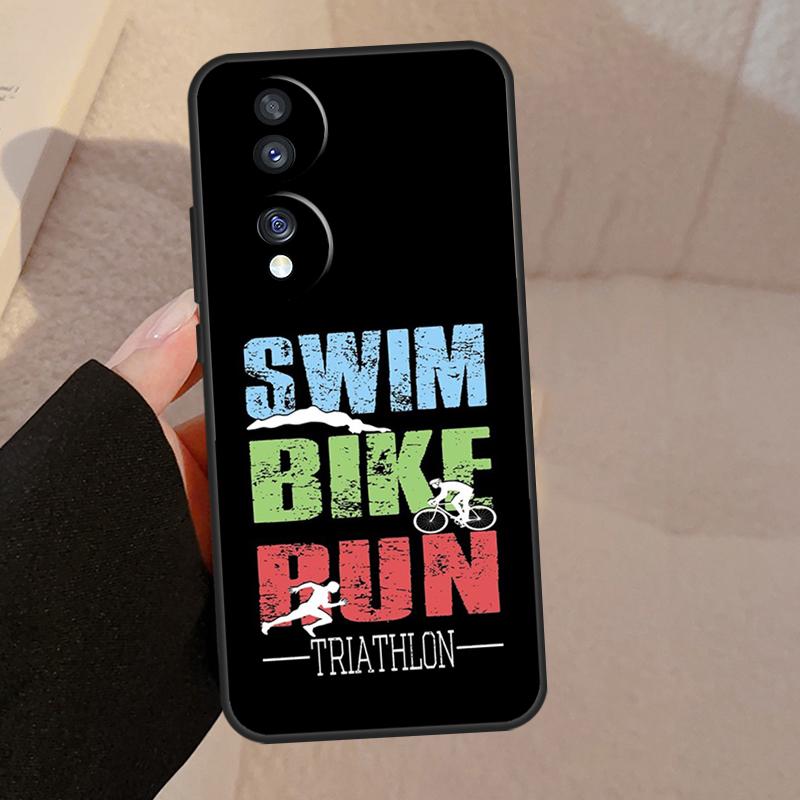Triathlon Tri Life Swim Bike Run For Honor Magic 8 5 6 7 Pro Case For Honor Win RT 200 400 50 70 90 Lite X8b X8c X9a X9b X9c