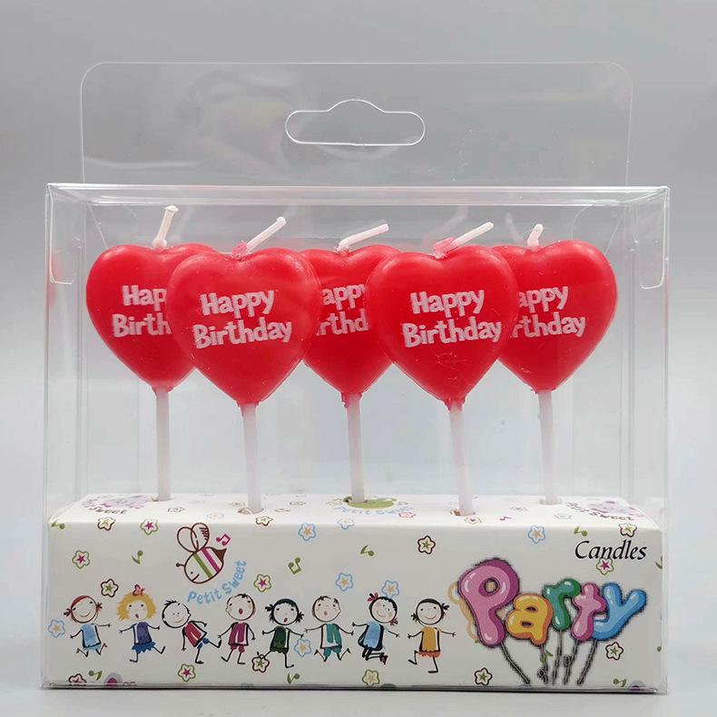 Cartoon Love Style Romantic Confession Birthday Candle HAPPYBIRTHDAY Letter Happy Birthday Candle