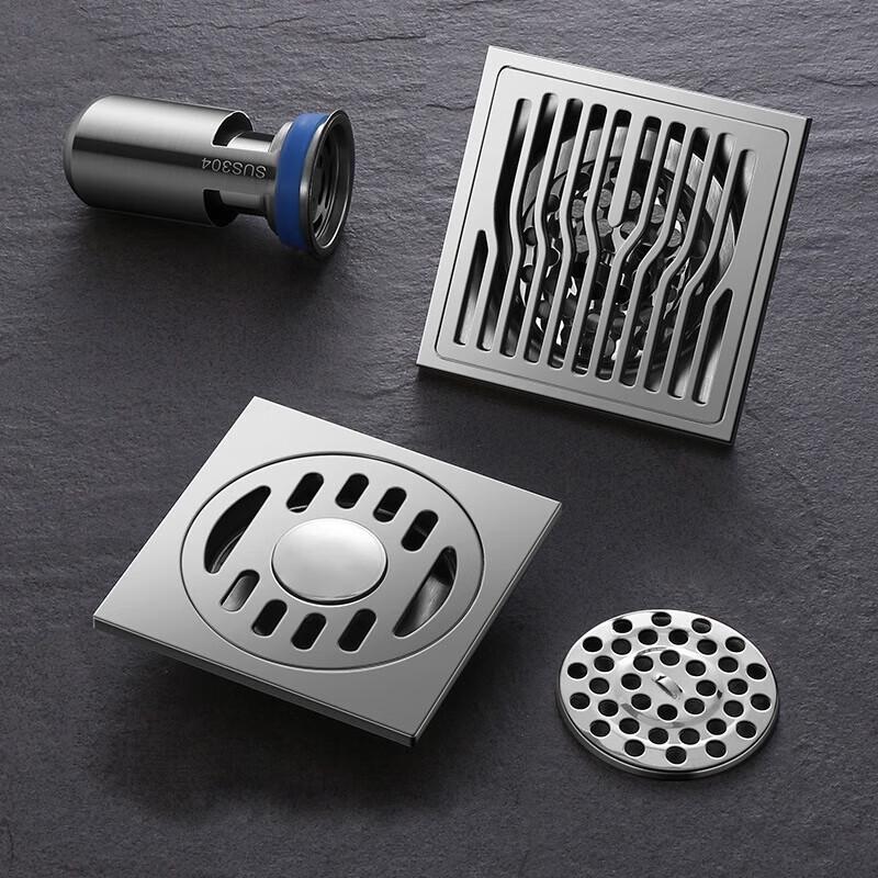 CHENDU Gunmetal Gray Stainless Steel Dual-Use Floor Drain