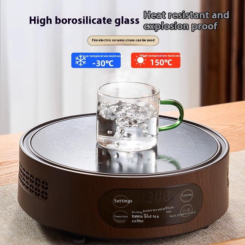 Gianxi Glass Small Tea Cup Make Tea Heat-Resistant Household Kung Fu Tea Set Transparent Single Tea Drinking Strap Coffee Cup