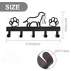 Metal Paw Pet Dog Hanger with 5 Hooks - Wall Rack for Coats, Keys, Leashes, Towels, and More, Iron Art Organizer