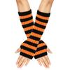 Harajuku Striped Knitted Gloves  Wool Gloves Simple Half Finger Gloves  Winter