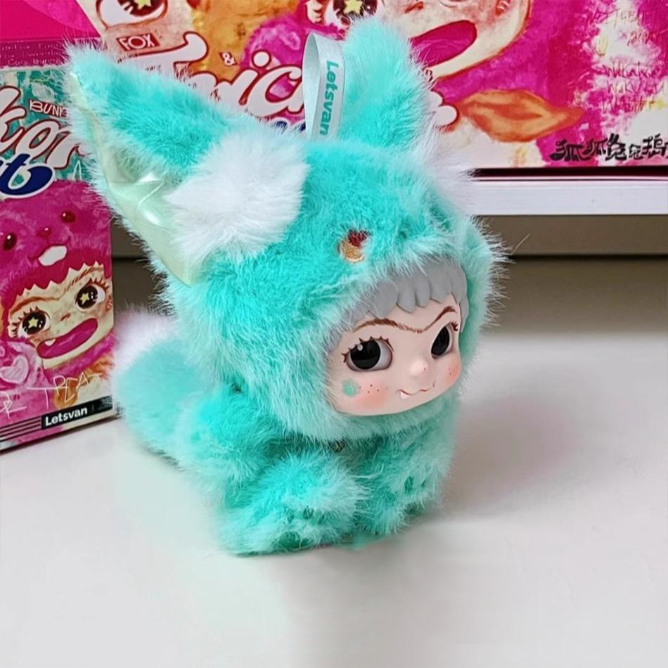 Wakuku FoxandBunny Trickor Treat Blind Box Cute Action Figure Mystery Box Fox Bunny Anime Doll Keychain Kid Suprise Christmas High Quality Toys