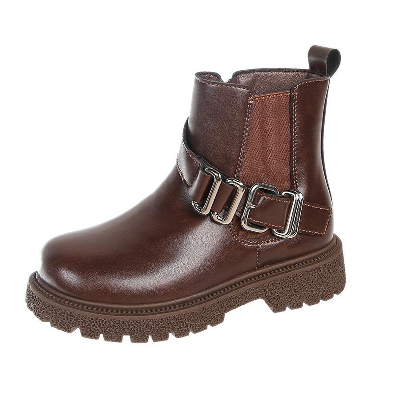 Autumn Girl Boot New Fashion Simple Ankle Boots Anti Slip Soft Sole Comfort Leather Boots Retro Trend Warm Short Kid Boot Botas