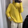 Pullover Sweater Autumn And Winter 2022 Vertical High Neck Sweater Women Loose Slouchy Pullover Solid Knitted Sweater Pullover