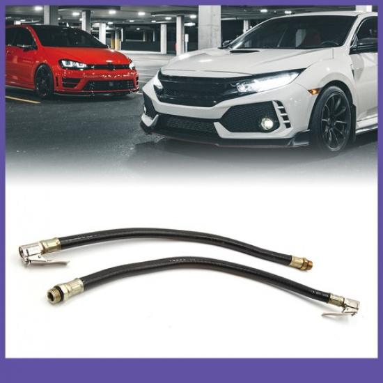 TWO Rubber Air Hose Chuck Tire Pressure Inflator  for Car Motorcycle