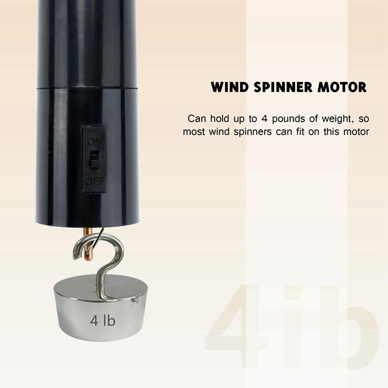 Battery Powered Wind Spinner Black Rotate Motor For Hanging Wind Chime Ornament 2Pcs