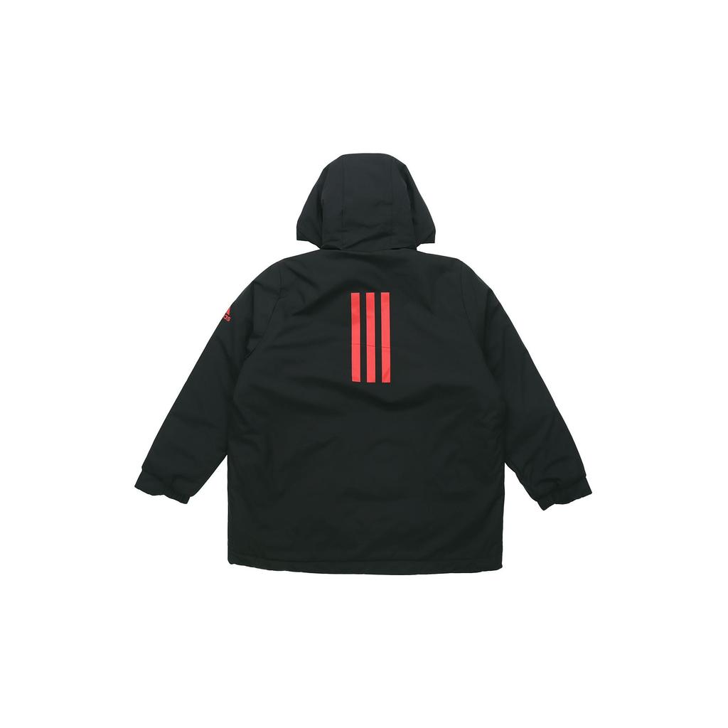 Adidas Urban FC CNY New Year Series Mid-Length Cotton Padded Jacket Unisex Winter Outdoor Windproof Hooded Coat Black FT9412