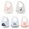 Cute Baby Bibs Waterproof Silicone Bib Feeding Infant Newborn Cartoon Apron ToddlerX Adjustable Bib Burp Cloths with Pocket