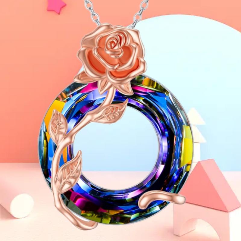 

Круглое колье с розой