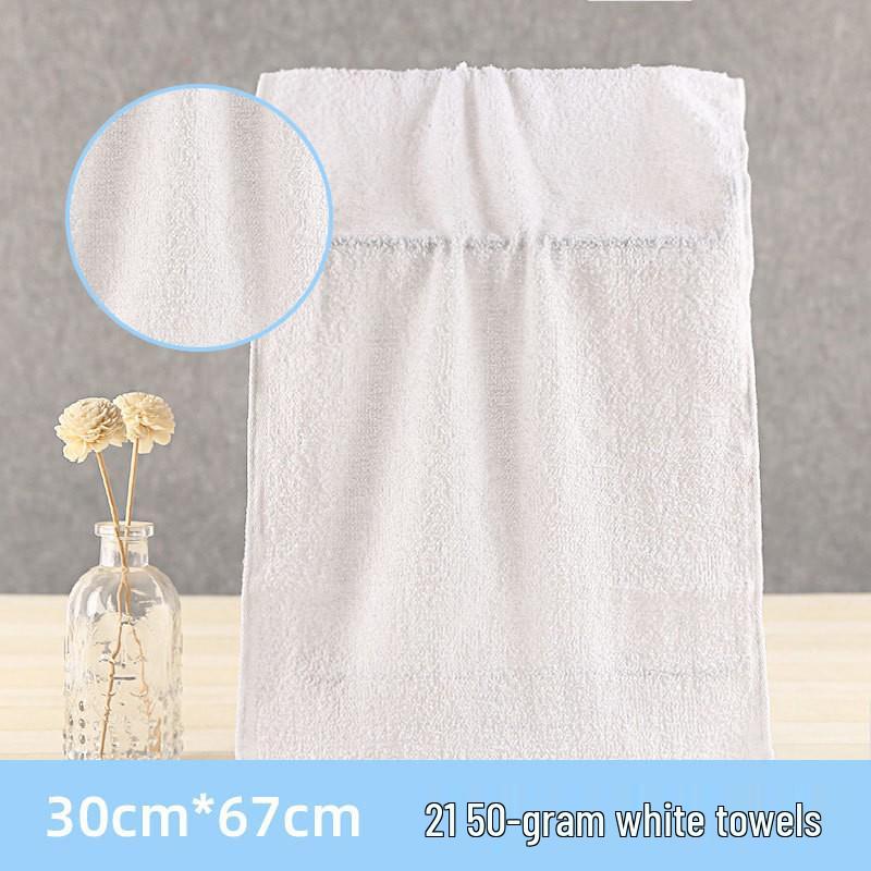 White Pure Cotton Hotel Towel: Soft, Absorbent, Durable, Embroidery-Friendly for Spa & Salon Use