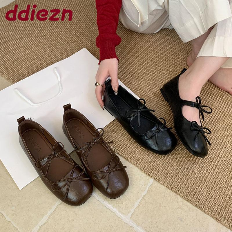 Mode Mode Schleife Damen Ballerinas Slipper Schuhe Damen Quadratische Zehenpartie Schuhe Weiche Flache Damen Mary Janes Ballerinas Schuhe