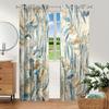 2 pieces, retro art plant leaf pattern semi blackout curtains - perforated processing - living room, bedroom, home decoration