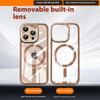 For iPhone 16 Pro Case Compatible with MagSafe PC+TPU Clear Phone Cover with Glitter Camera Lens Film