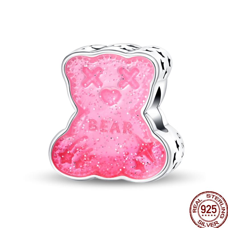 Copper Magician Circus Playing Cards Teddy Bear Charm Beads Suitable Fit Pan Original Bracelet Diy Jewelry