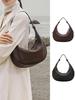 Celebrity Style Minimalist Sheepskin Crescent Hobo Crossbody Shoulder Bag for Women