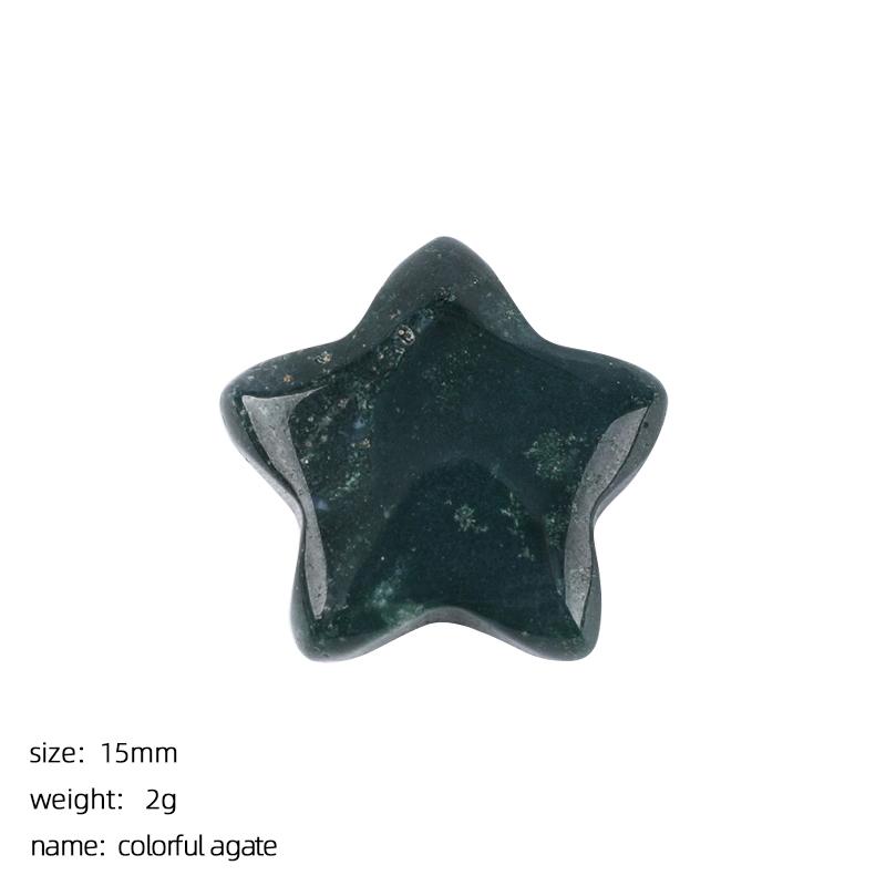3Pcs Natural Stone Carved Five-pointed Star Figurine 15×15mm Polished Mini Crystal Star Ornament For Reiki Healing DIY Craft Jewelry Making