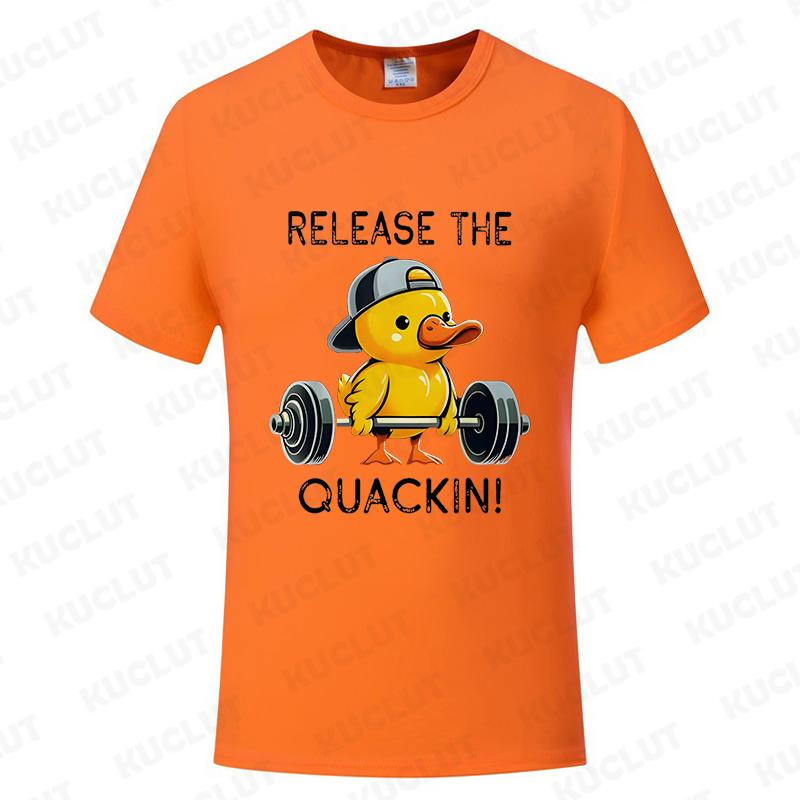 

Футболка Quackin Duck для тренажерного зала, для бодибилдеров, для женщин, для мужчин, с графическим принтом, футболки, мужская летняя одежда, уличная одежда, camisetas 4XL
