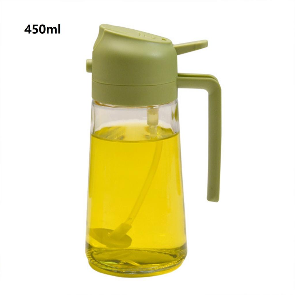 450/60Oml 2 In 1 Oil Spray Bottle With Pour Spout Leakproof Multifunctional Large Capacity Glass Oiler Kitchen Cooking Accessory
