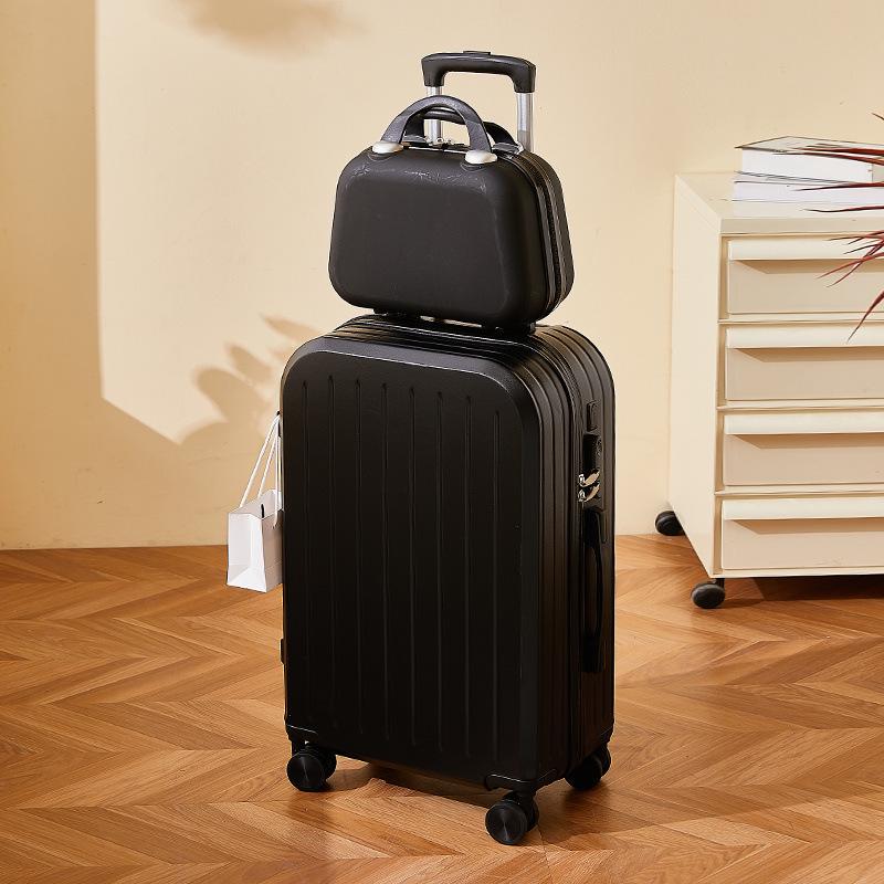 Women’s Durable Leather Trolley Suitcase: New Model, Mother-Child Carry-On with Lock