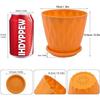 6.3 Inch Flower Pots for Home Decoration, Indoor Plant Pots, Gardening Pots for Plants, Plastic Flower Pots for Garden Plants (Orange)