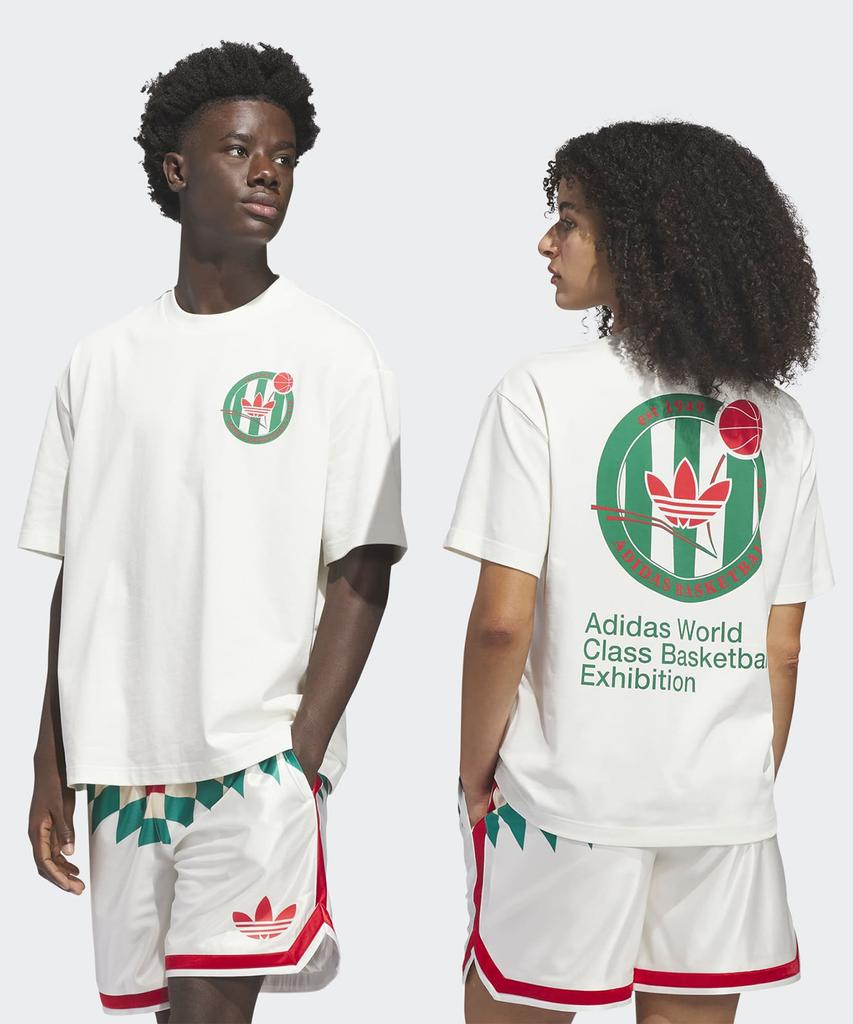 ADIDAS Basketball Crest Tee - White:Green / Kd3614