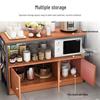 Multi-Layer Kitchen Organizer: Storage Rack, Bowl Cabinet, Cutting Table, Microwave & Vegetable Shelf, Floor Standing Cupboard