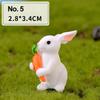 Cute White Hare Easter Decoration Dollhouse Ornament Miniature Rabbit Figurine Micro Landscape Resin Bunny Statue Fairy Garden