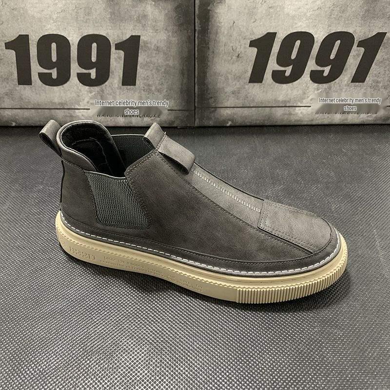 Autumn/Winter Men's High-Top Casual Martin Boots - Trendy Korean Style Energetic Footwear for Young Men