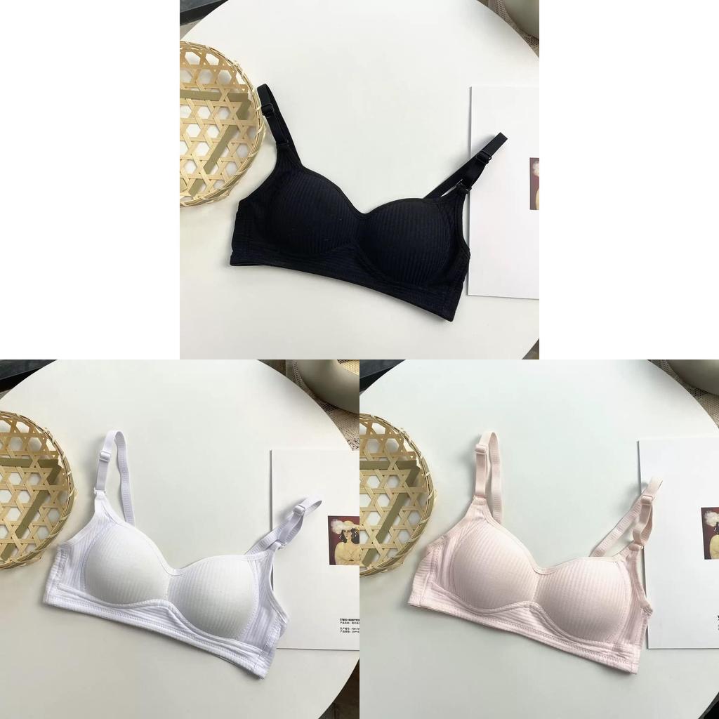 Girls College Style Wireless Bra With Breathable Nylon Fabric For Teen Comfort