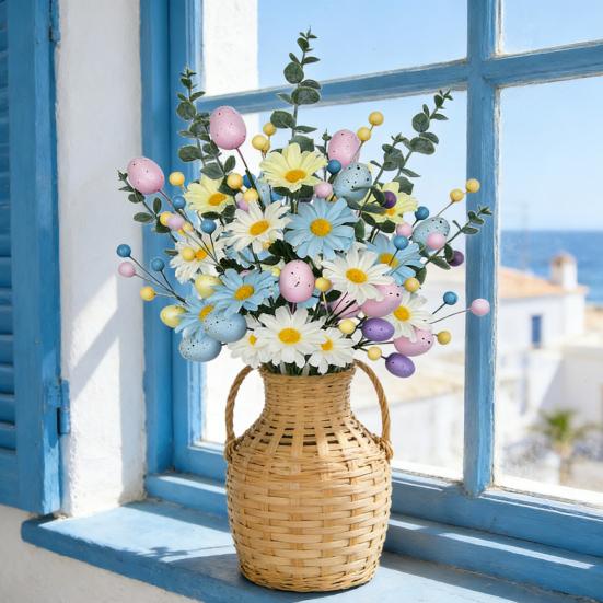 Easter Egg Stems Spring Artificial Floral Picks Simulated Foam Egg Branch for Home Vase Filler Table Centerpiece