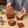 1PCS Wood Placemats Coasters Tea Coffee Cup Pad Decor Round Square Wooden Cup Mat Durable Heat Resistant Drink Mat 2025 New