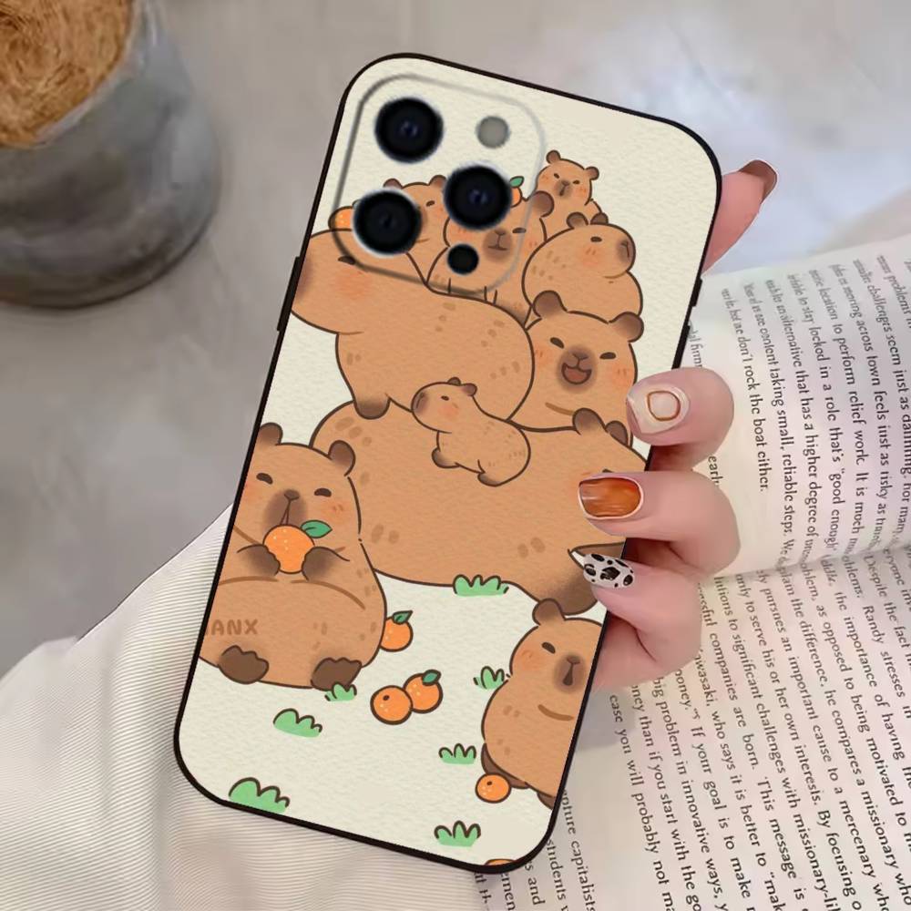Anime Capybara P-Porpoise  Phone Case Silicone Soft For IPhone 17 16 15 14 13 12 11 X XR Plus Pro Max Plus