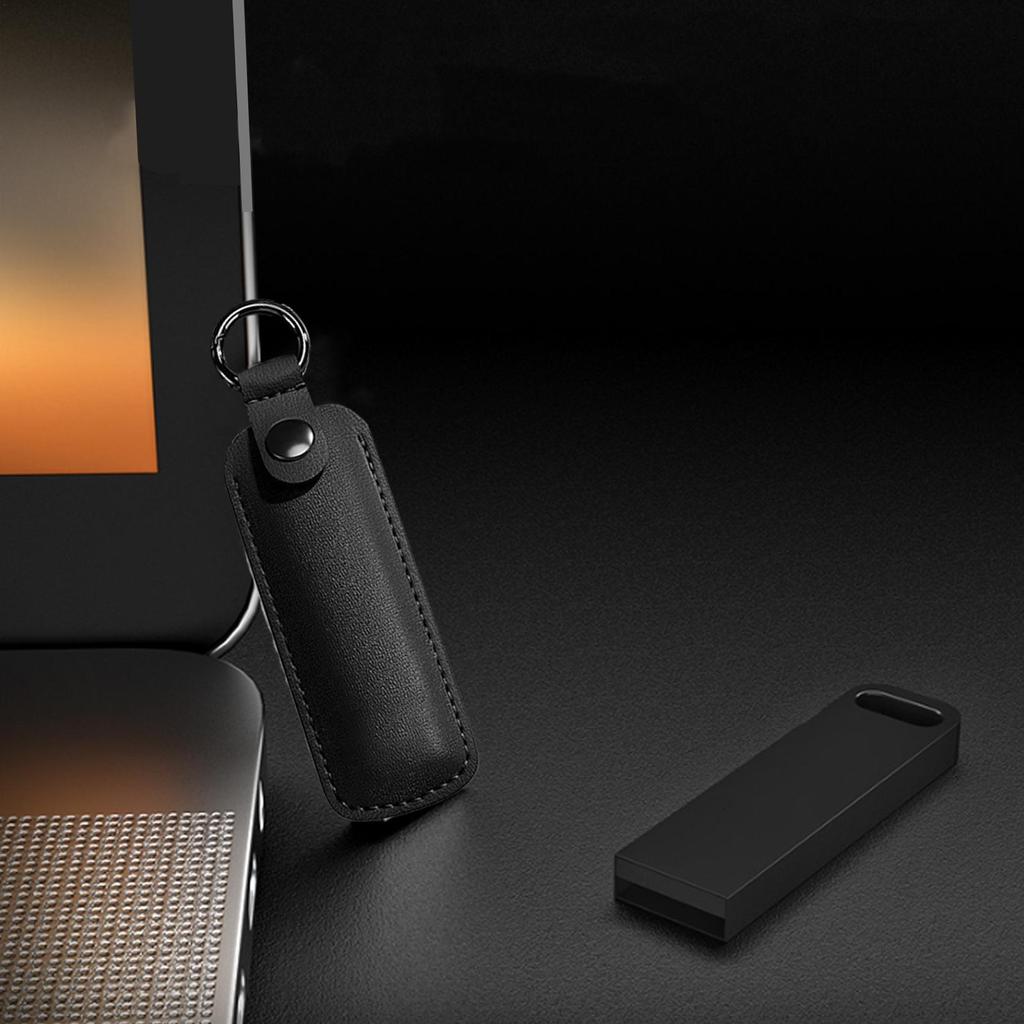 Flash Drive Case USB Protective Leather Case Protective Cover USB Drive Protection Box With Key Ring Multiple Uses For Car