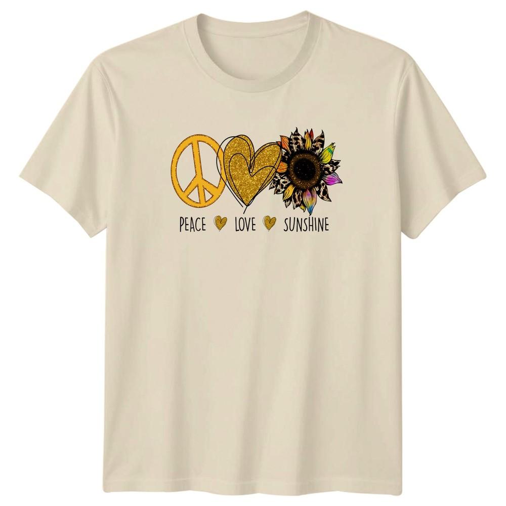 Peace Love Sunshine Unisexs TShirt Sunflower Lifestyle Birthday Gift For Her