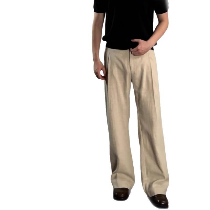 Old Money Style High Waist Loose Wide Leg Straight Casual Suit Trousers For Men And Women